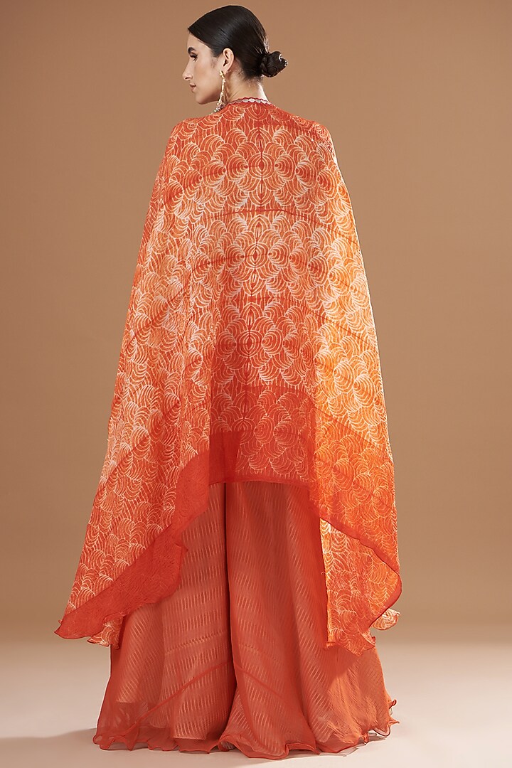 Red Shibori Cape Set by Yashodhara at Pernia's Pop Up Shop