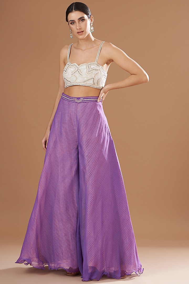 Lilac Shibori Cape Set by Yashodhara at Pernia's Pop Up Shop