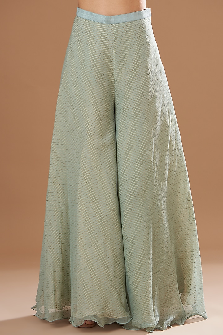 Teal Green Raw Silk Embroidered Peplum Jacket Set by Yashodhara at Pernia's Pop Up Shop
