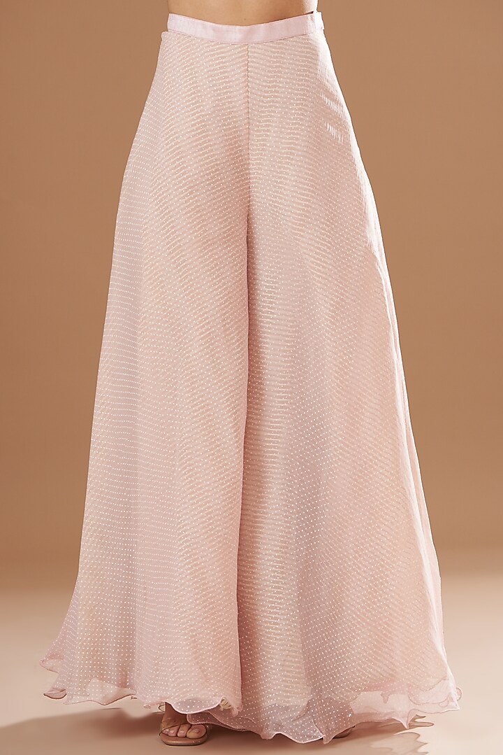 Pink Raw Silk Embroidered Peplum Jacket Set by Yashodhara at Pernia's Pop Up Shop