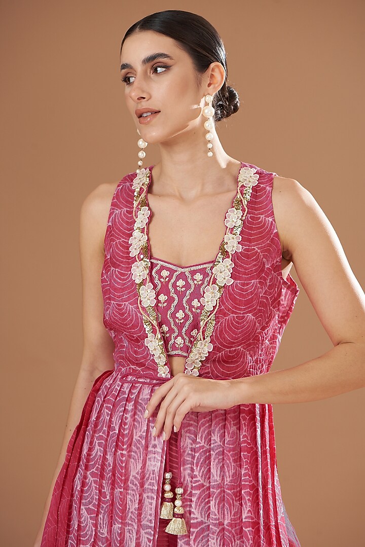 Pink Shibori Jacket Set by Yashodhara at Pernia's Pop Up Shop