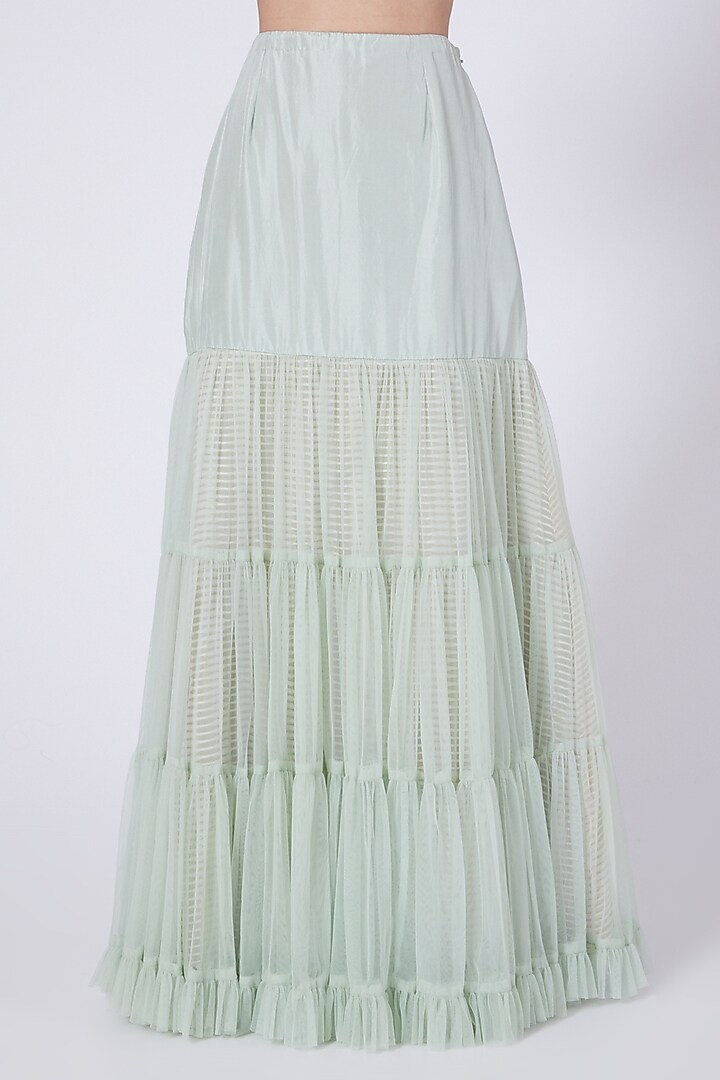 Mint Green Net Sharara Set by Yashodhara at Pernia's Pop Up Shop