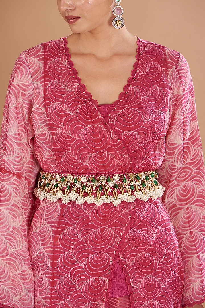 Pink Shibori Jacket Set by Yashodhara at Pernia's Pop Up Shop