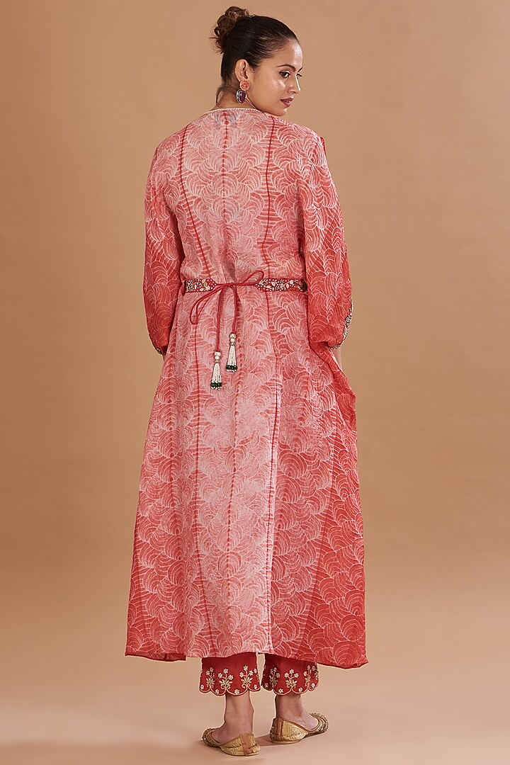 Red Shibori Kaftan Set by Yashodhara at Pernia's Pop Up Shop