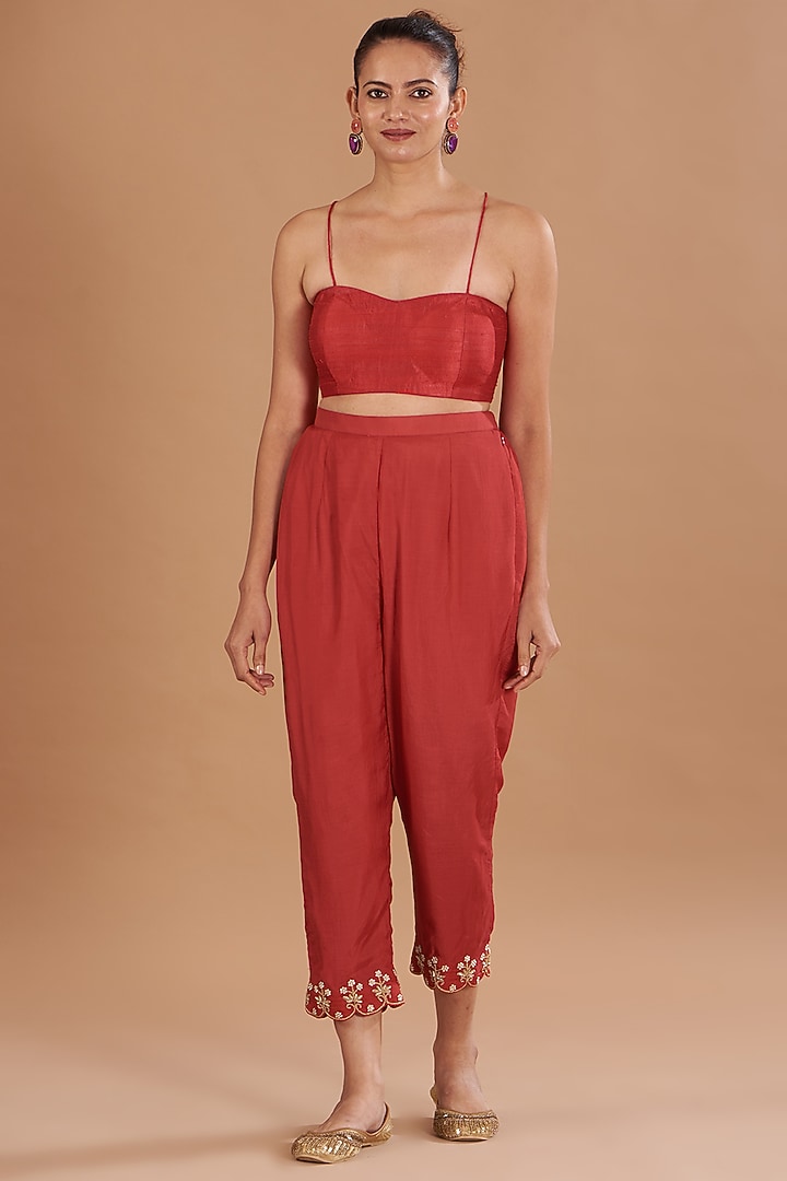 Red Shibori Kaftan Set by Yashodhara at Pernia's Pop Up Shop