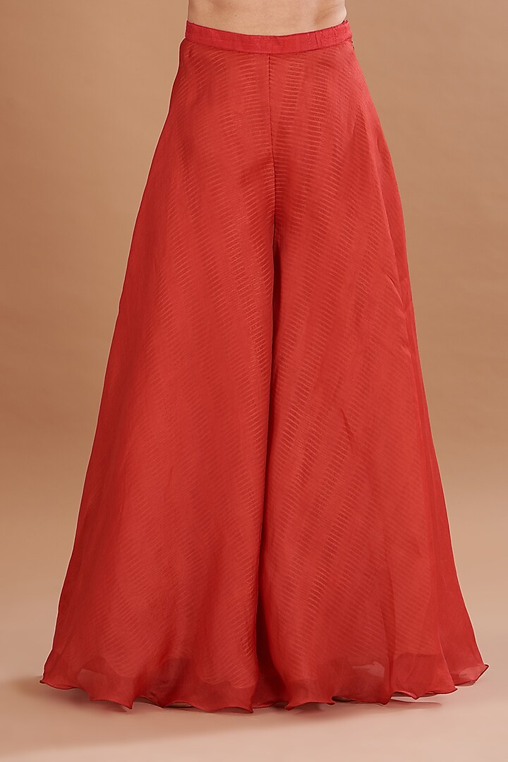 Red Shibori Embroidered Wedding Anarkali Set by Yashodhara at Pernia's Pop Up Shop