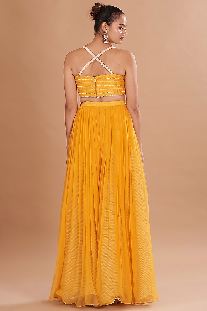 Yellow Shibori Cape Set by Yashodhara at Pernia's Pop Up Shop