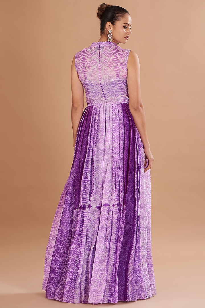 Purple Shibori Cape Set by Yashodhara at Pernia's Pop Up Shop