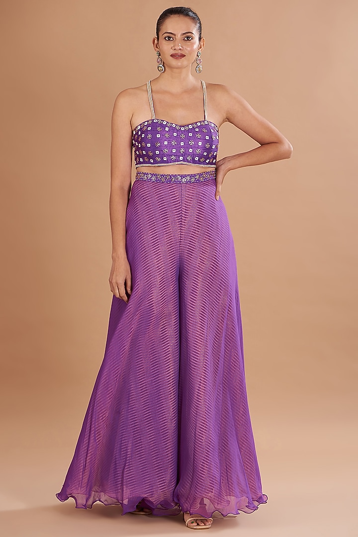 Purple Shibori Cape Set by Yashodhara at Pernia's Pop Up Shop