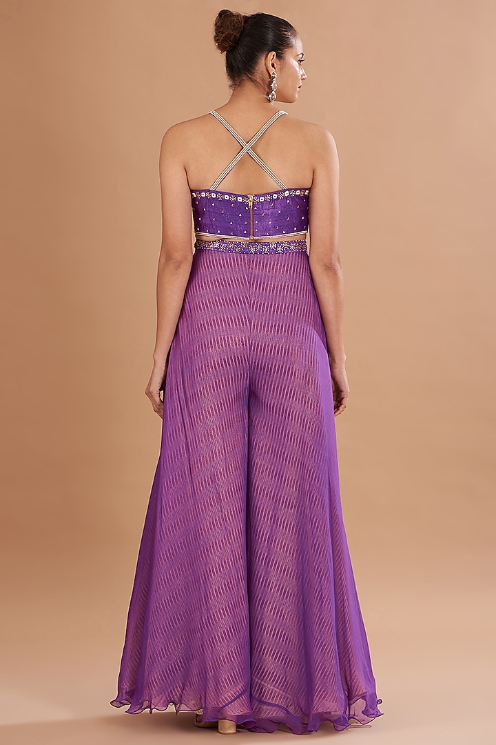 Purple Shibori Cape Set by Yashodhara at Pernia's Pop Up Shop