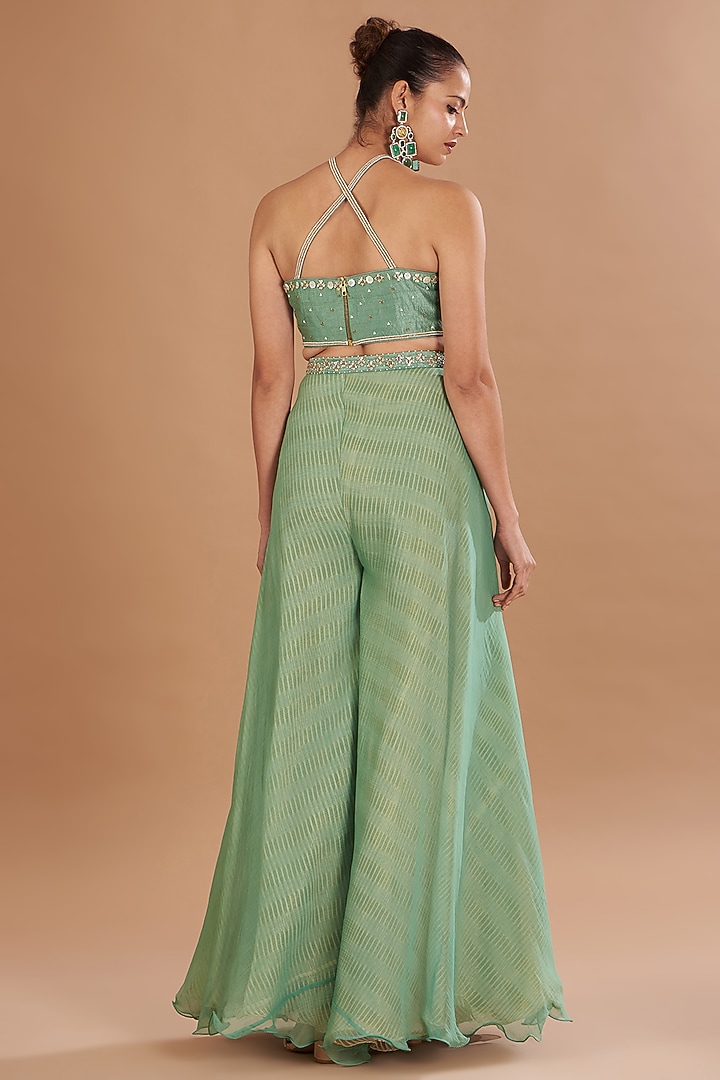 Eco Green Shibori Cape Set by Yashodhara at Pernia's Pop Up Shop
