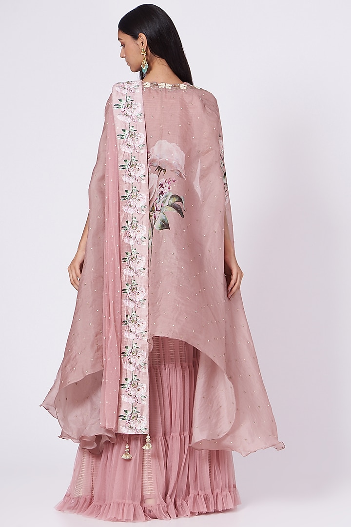 Blush Pink Organza Jacket Wedding Lehenga Set by Yashodhara at Pernia's Pop Up Shop
