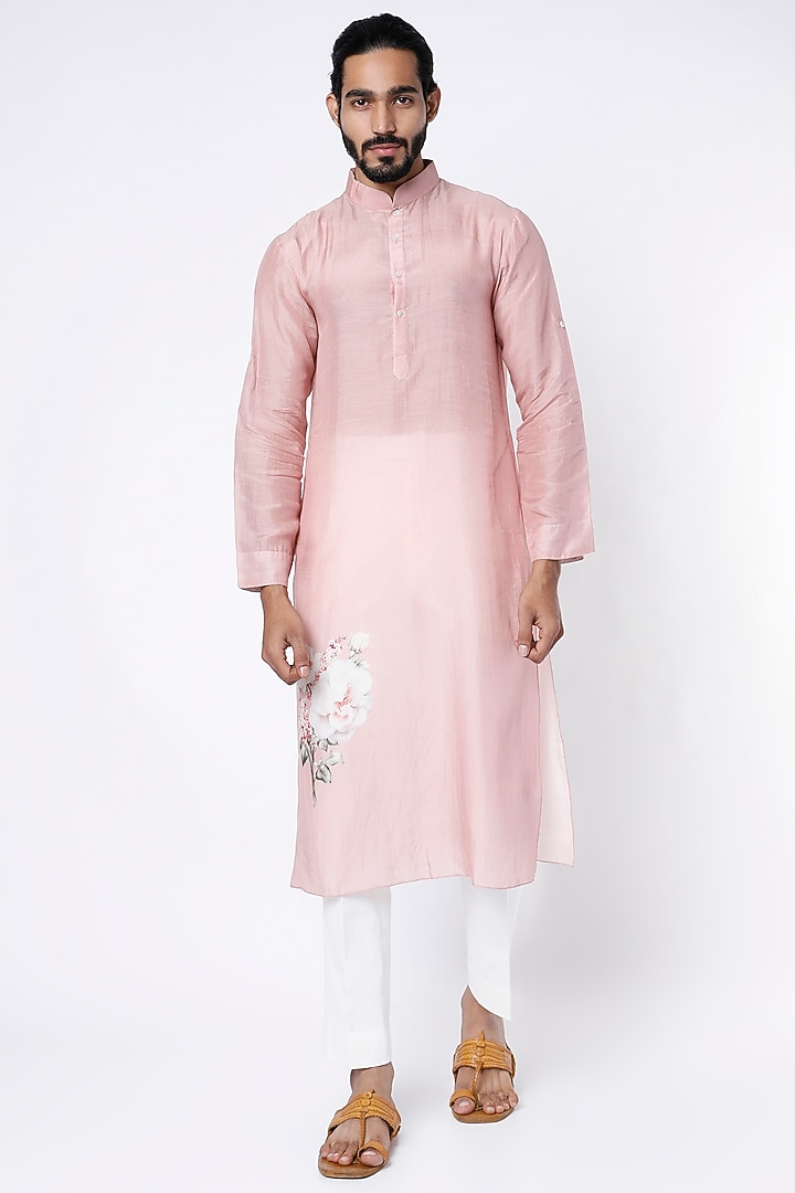 Pink Digital Printed Kurta by Yashodhara Men at Pernia's Pop Up Shop