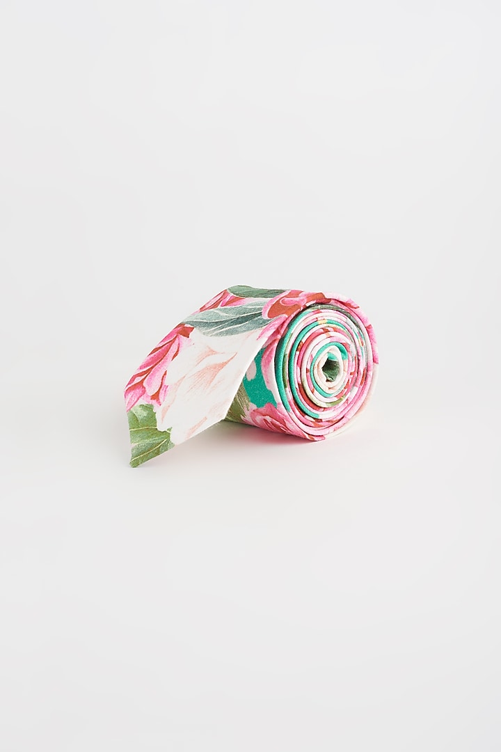 Multi-Colored Cotton Slim Tie by Yashodhara Men at Pernia's Pop Up Shop