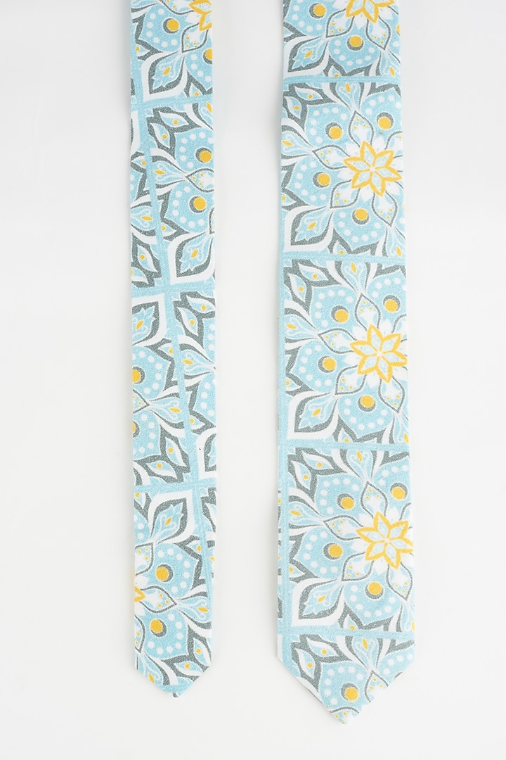 Blue Cotton Slim Tie by Yashodhara Men at Pernia's Pop Up Shop