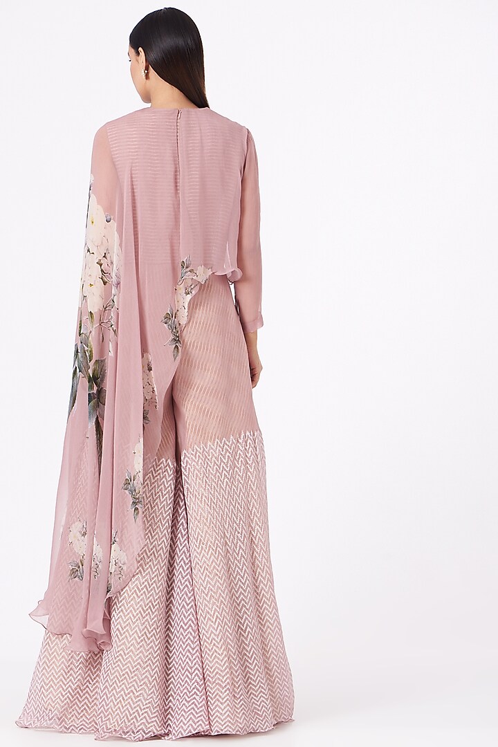 Light Purple Chevron Printed Jumpsuit by Yashodhara at Pernia's Pop Up Shop