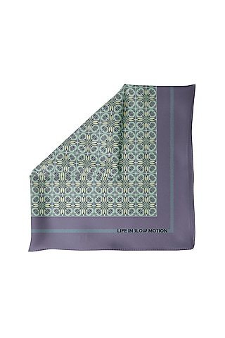 Purple & Green Pocket Square by Yashodhara Men