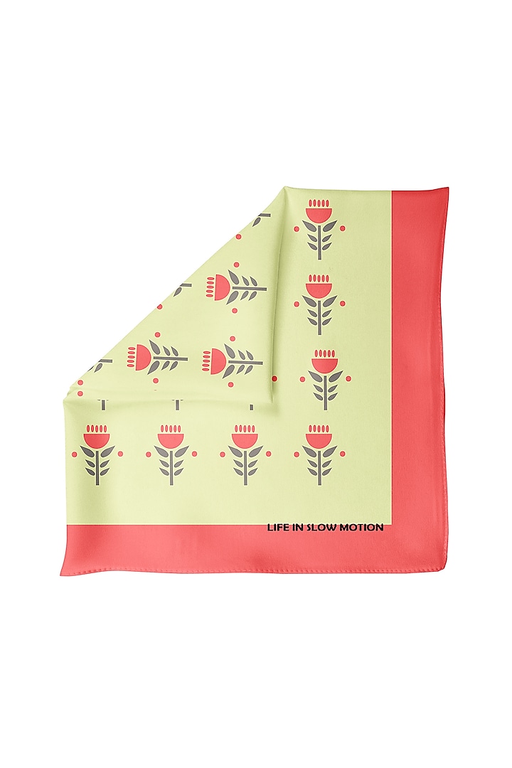 Light Lime Green Silk Pocket Square by Yashodhara Men