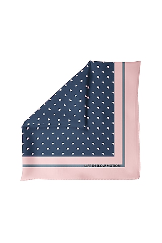 Navy Blue Pocket Square In Silk by Yashodhara Men