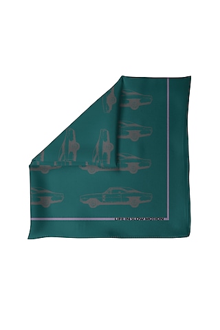 Green Silk Pocket Square by Yashodhara Men
