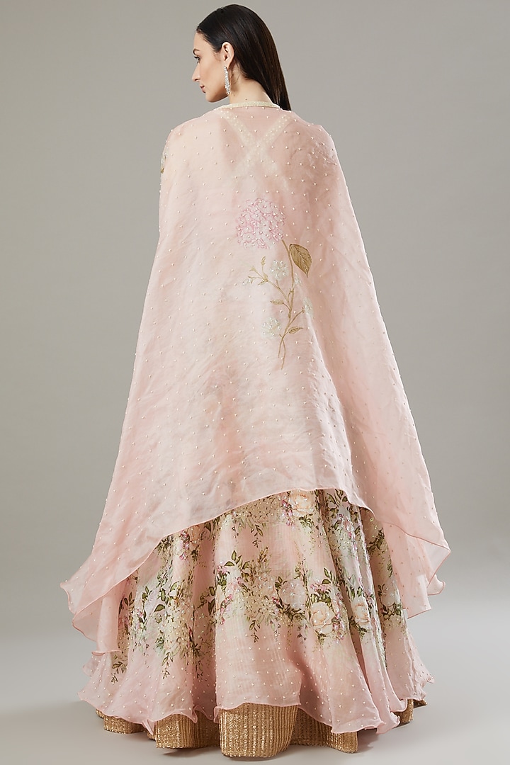 Pink Digital Printed Wedding Lehenga Set by Yashodhara at Pernia's Pop Up Shop