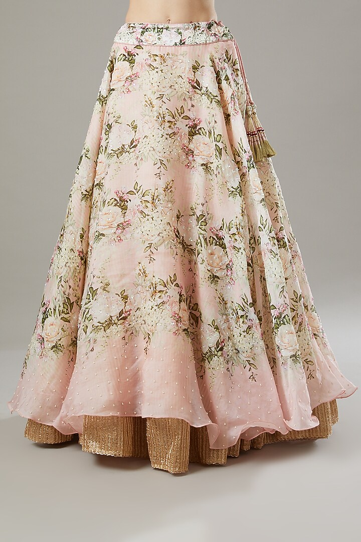 Pink Digital Printed Wedding Lehenga Set by Yashodhara at Pernia's Pop Up Shop