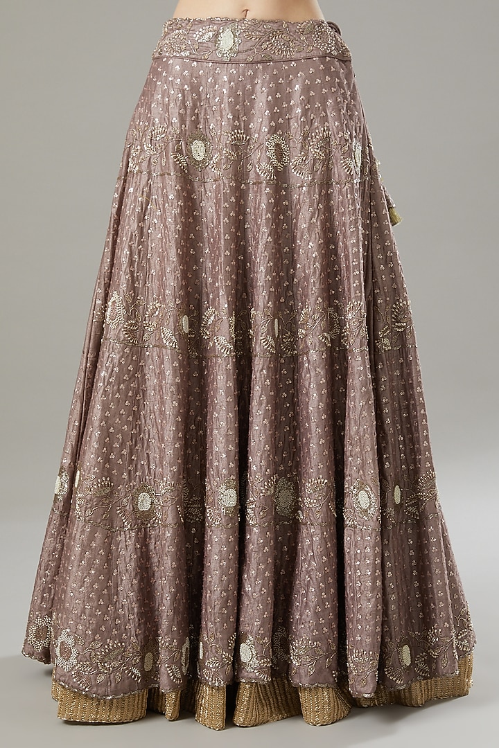 Gallnut Organza & Raw Silk Bridal Lehenga Set by Yashodhara at Pernia's Pop Up Shop