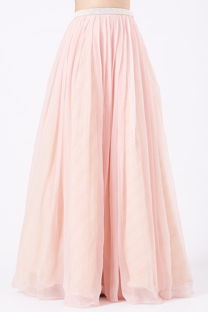 Blush Pink Organza Wedding Lehenga Set by Yashodhara at Pernia's Pop Up Shop