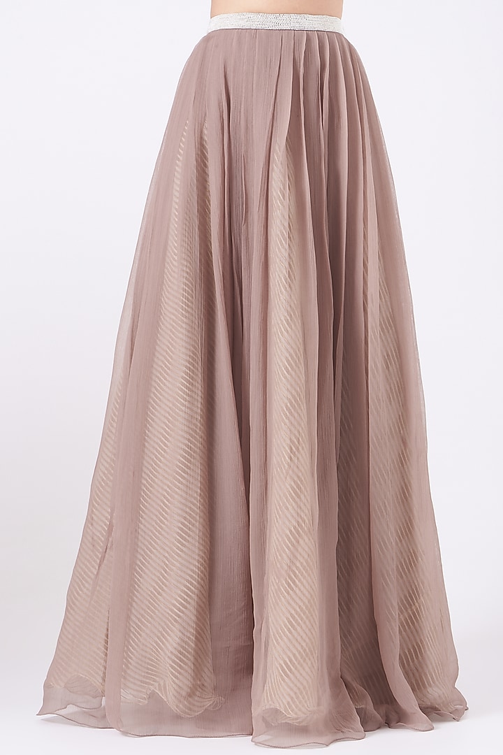 Brownish Pink Raw Silk Wedding Lehenga Set by Yashodhara at Pernia's Pop Up Shop