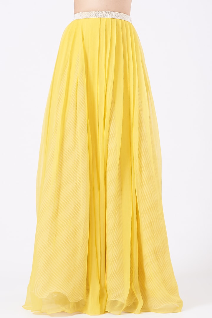 Bright Yellow Organza Wedding Lehenga Set by Yashodhara at Pernia's Pop Up Shop