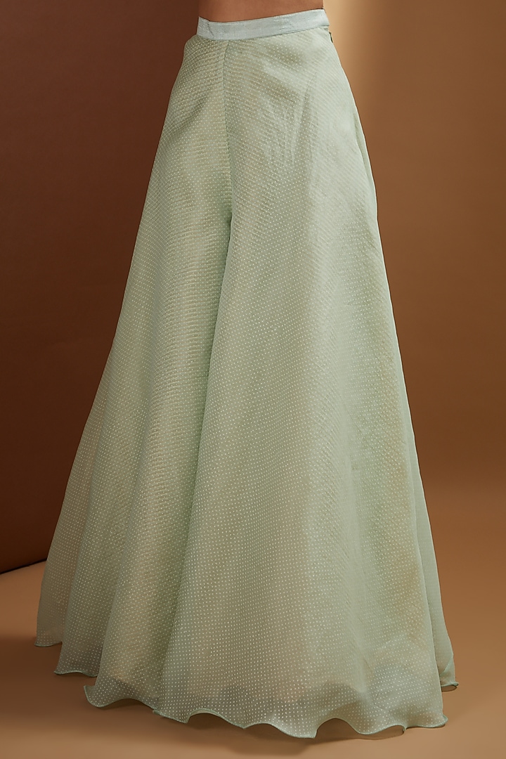 Aqua Embroidered Kurta Set by Yashodhara at Pernia's Pop Up Shop