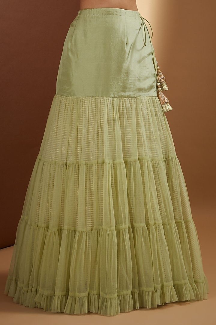 Jade Organza & Net Wedding Sharara Set by Yashodhara at Pernia's Pop Up Shop