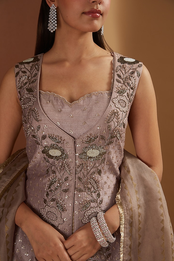 Gallnut Embroidered Jacket Set by Yashodhara at Pernia's Pop Up Shop