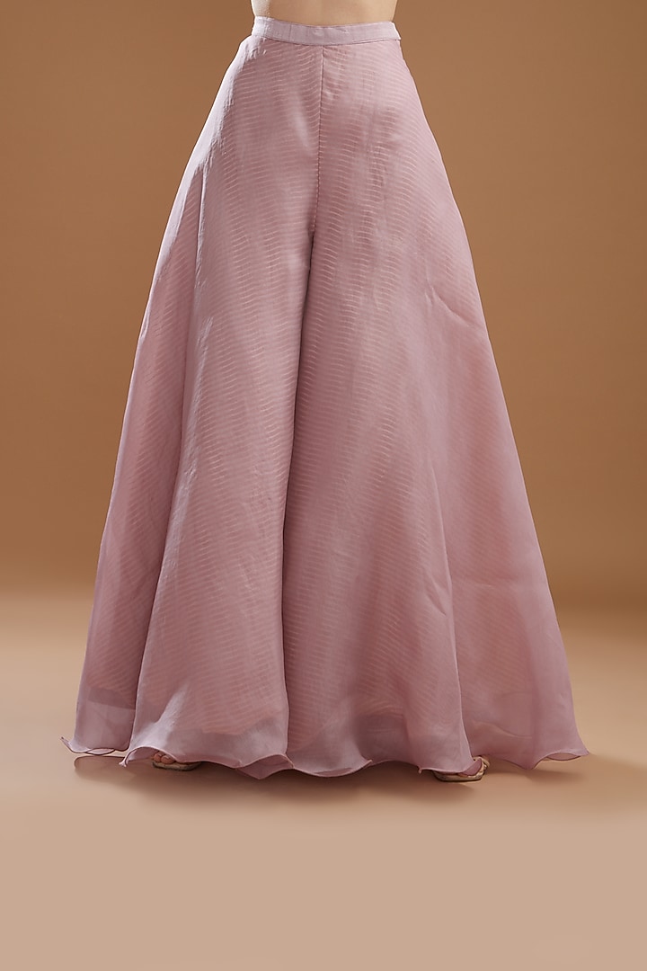 Antique Pink Chiffon Jacket Set by Yashodhara at Pernia's Pop Up Shop