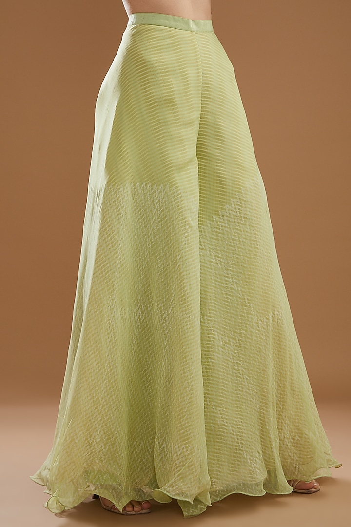 Jade Organza & Silk Embroidered Kurta Set by Yashodhara at Pernia's Pop Up Shop