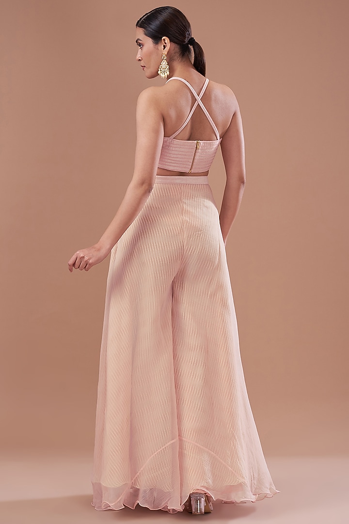 Pink Organza Dori Embroidered Cape Set by Yashodhara at Pernia's Pop Up Shop