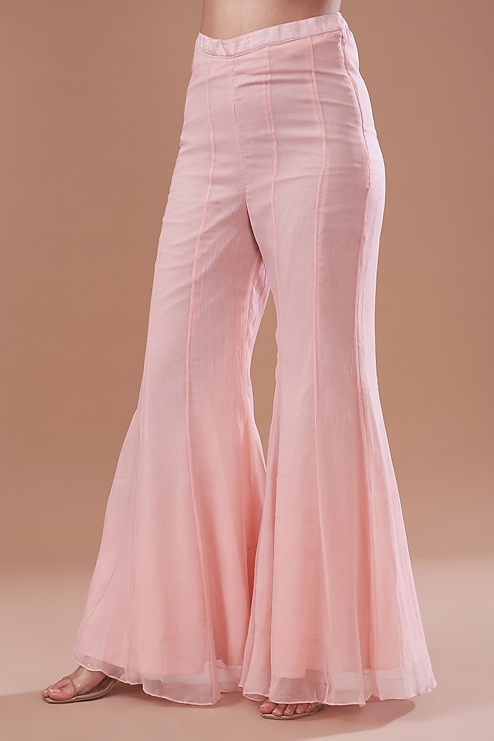 Pink Raw Silk Embroidered Strappy Kurta Set by Yashodhara at Pernia's Pop Up Shop