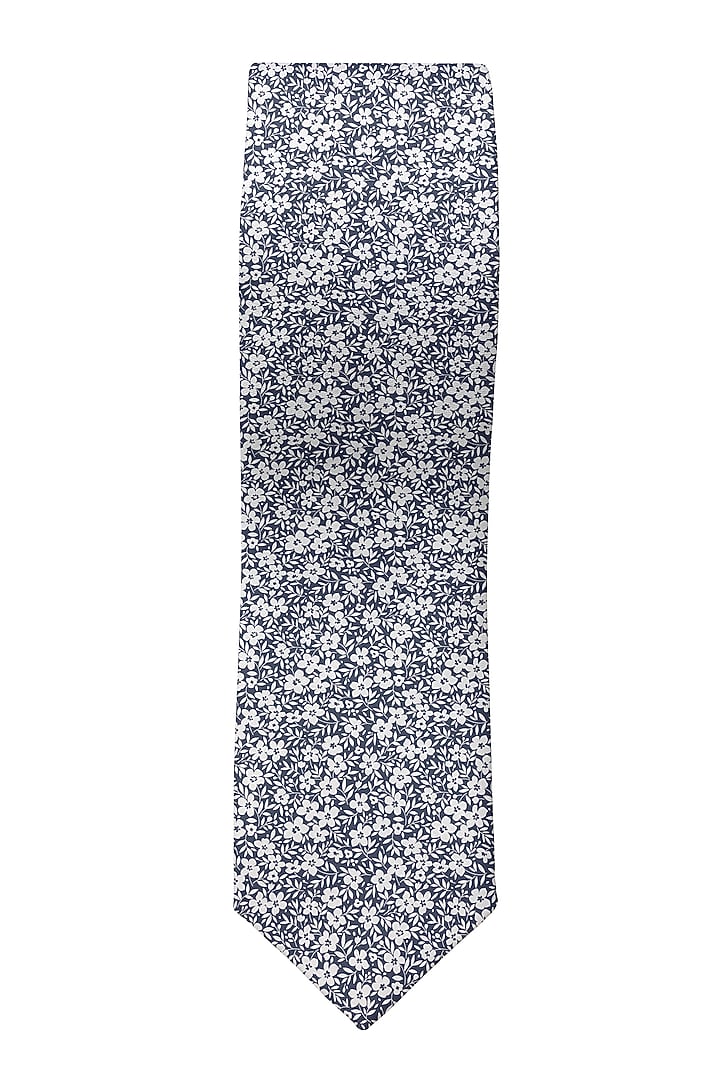 Black Printed Slim Tie by Yashodhara Men at Pernia's Pop Up Shop