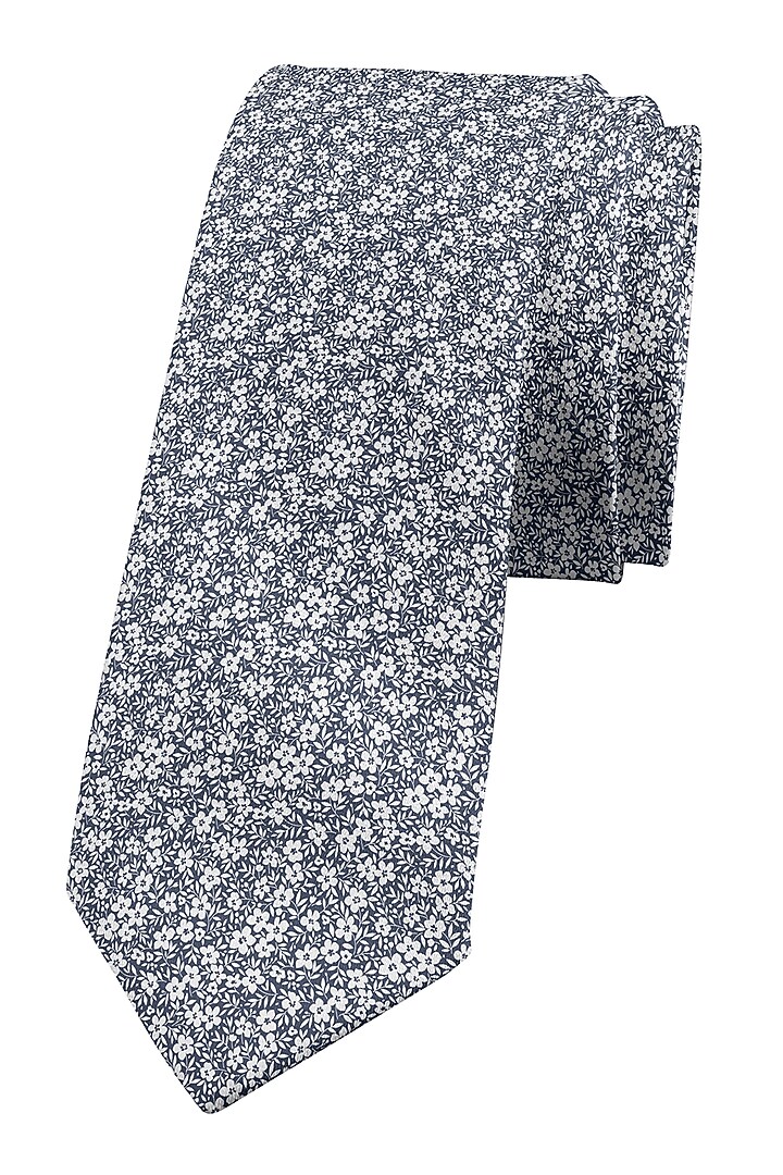 Black Printed Slim Tie by Yashodhara Men at Pernia's Pop Up Shop