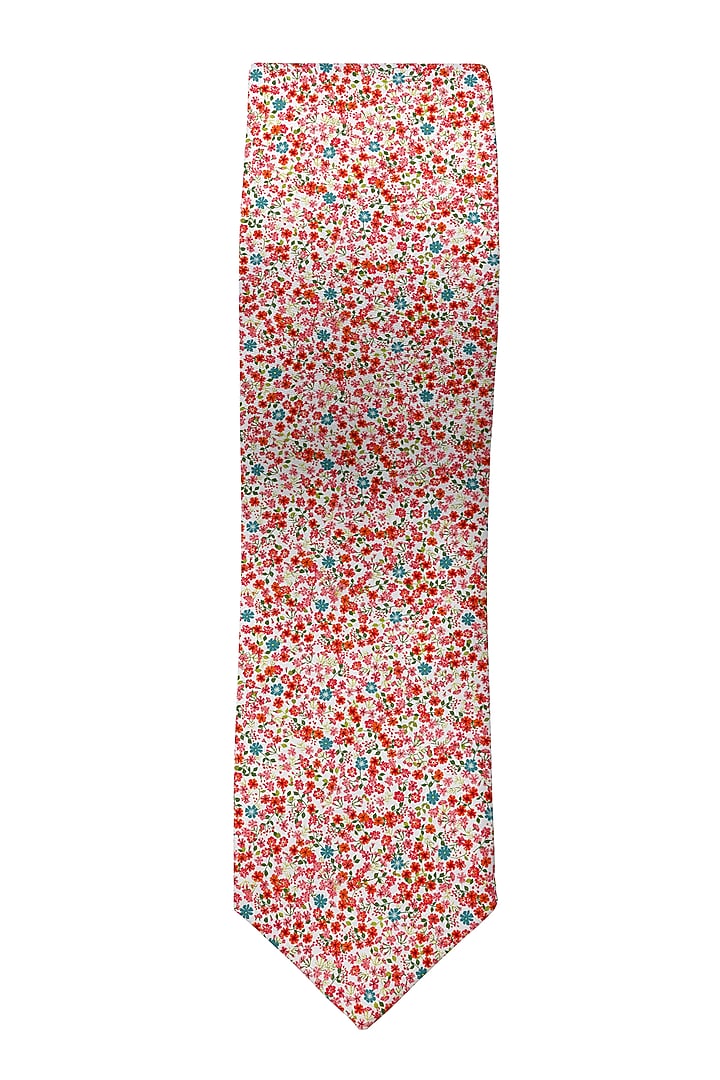 Red Printed Slim Tie by Yashodhara Men at Pernia's Pop Up Shop