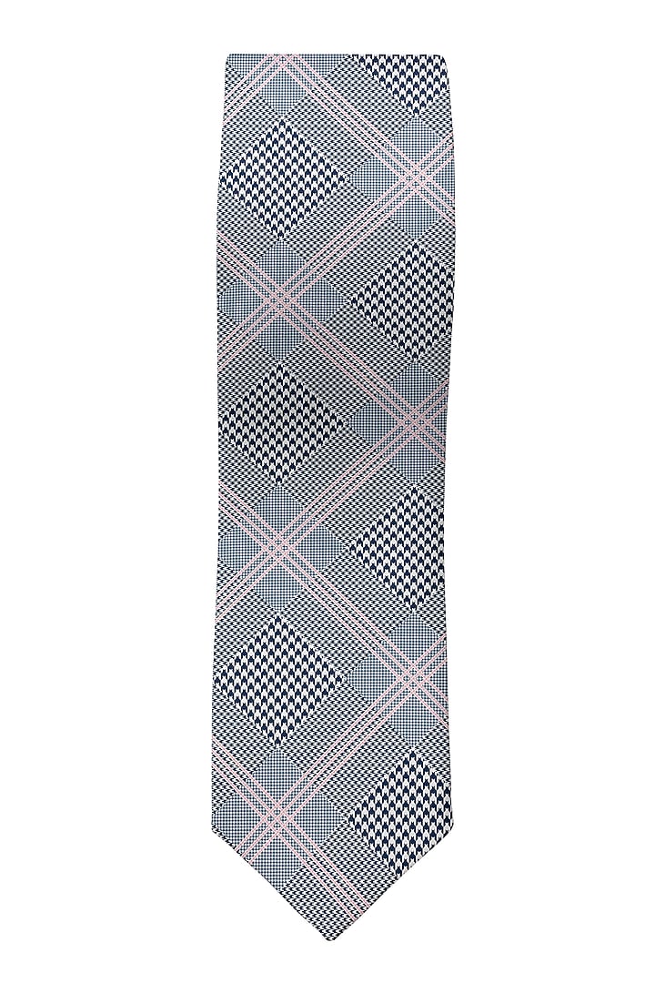 Grey Printed Slim Tie by Yashodhara Men at Pernia's Pop Up Shop