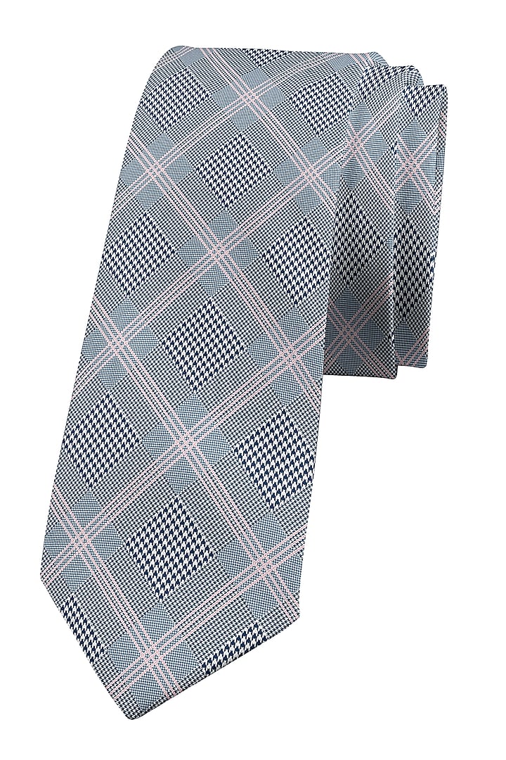 Grey Printed Slim Tie by Yashodhara Men at Pernia's Pop Up Shop