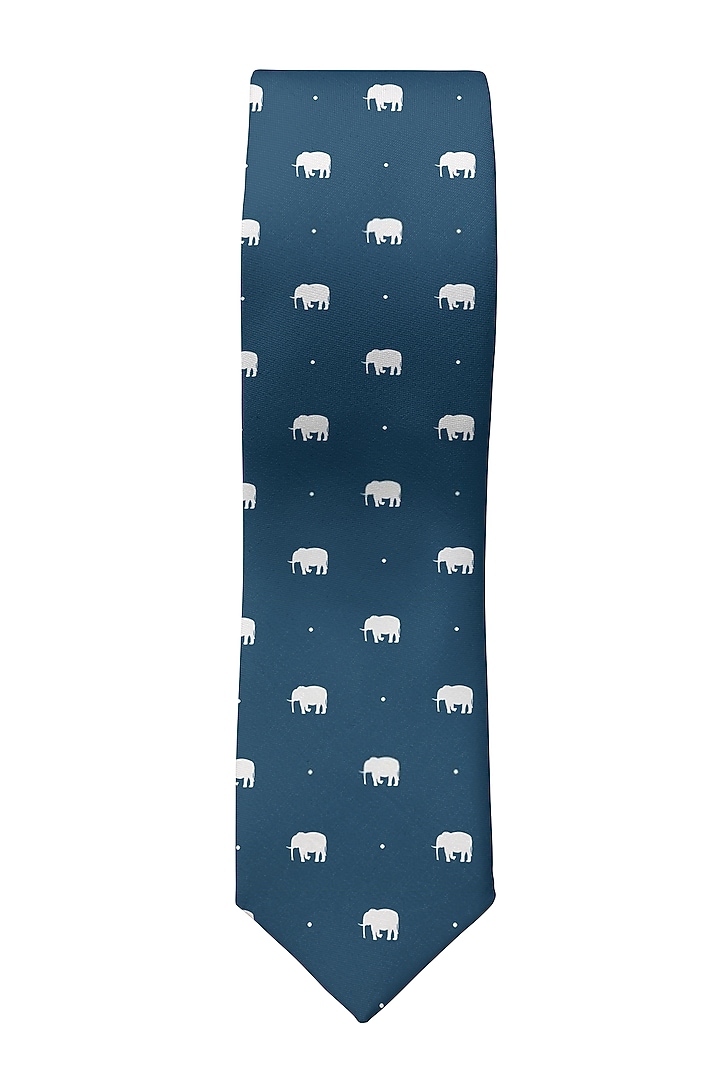 Cobalt Blue Cotton Slim Tie by Yashodhara Men at Pernia's Pop Up Shop