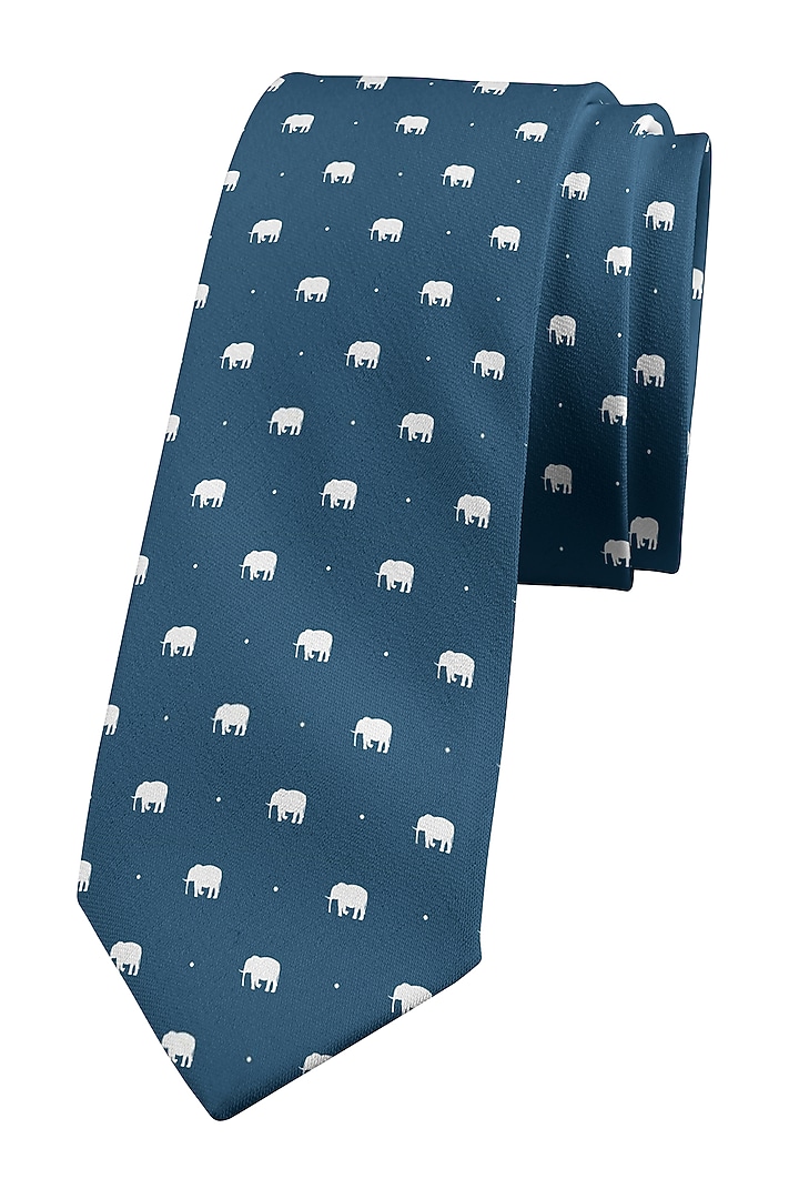 Cobalt Blue Cotton Slim Tie by Yashodhara Men at Pernia's Pop Up Shop