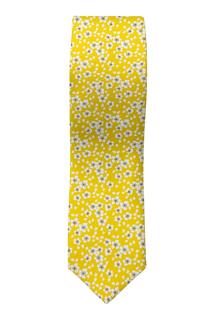 Bright Yellow Cotton Tie by Yashodhara Men at Pernia's Pop Up Shop