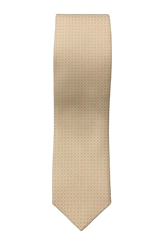 Beige Cotton Tie by Yashodhara Men