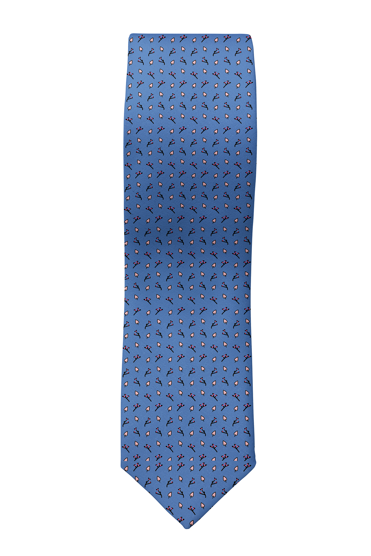 Blue Slim Tie With Print by Yashodhara Men at Pernia's Pop Up Shop