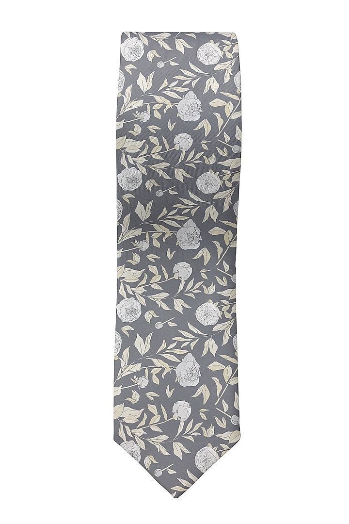Grey Cotton Tie by Yashodhara Men