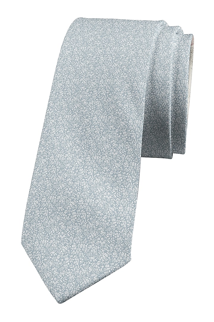 Grey Cotton Printed Tie by Yashodhara Men at Pernia's Pop Up Shop