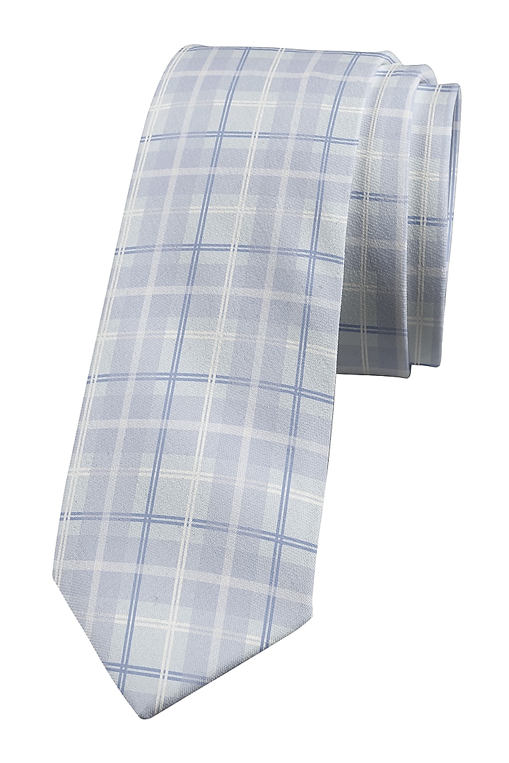 Grey Cotton Tie With Print by Yashodhara Men at Pernia's Pop Up Shop